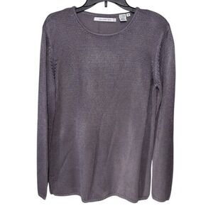 Ballinger Gold Purple Knit Sweater Size Medium Slinky‎ Minimalist